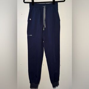 FIGS Petite XXS Zamora High Waisted Jogger Scrub Pants in Navy